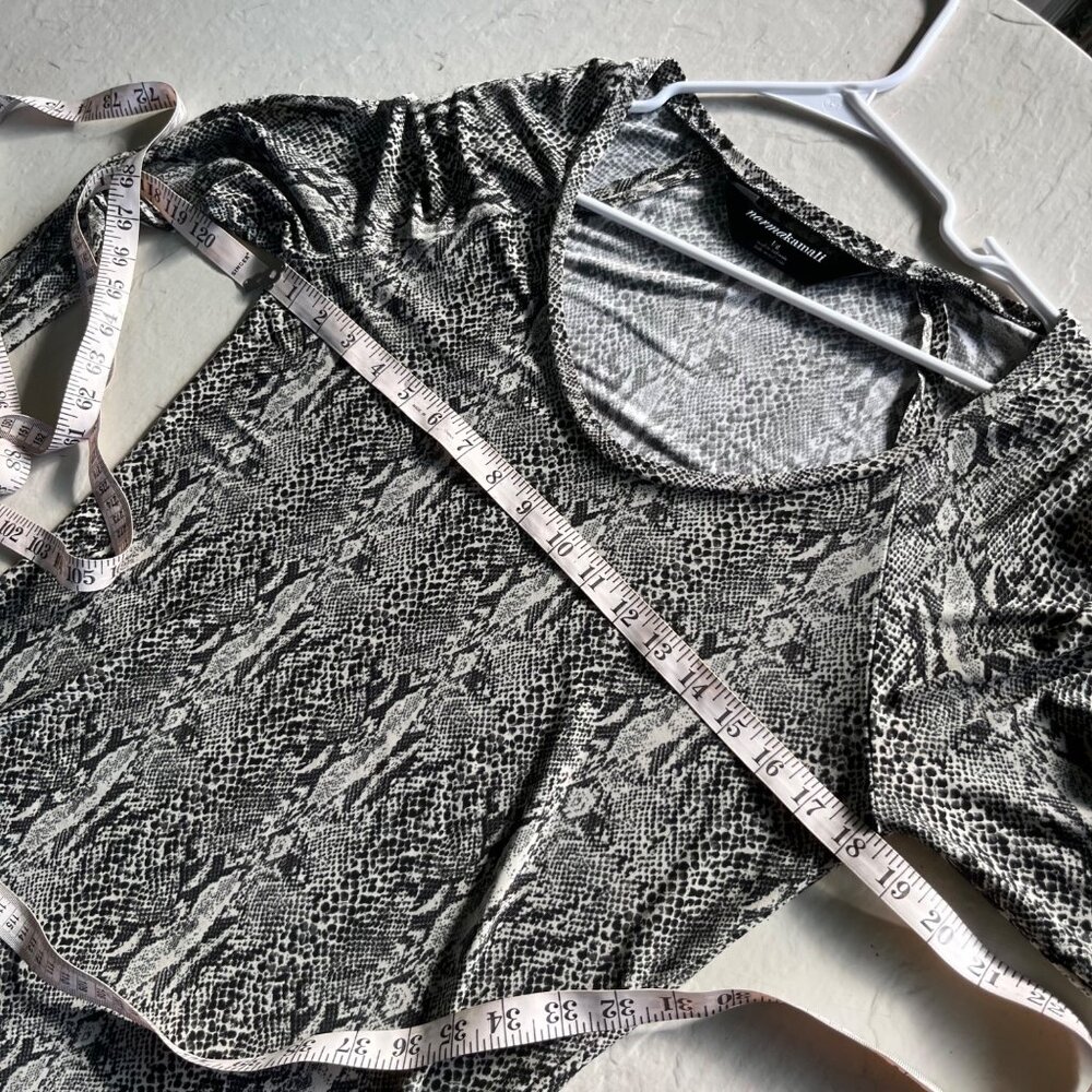 Norma Kamali Grey Python Snake Scale Print Long S… - image 7